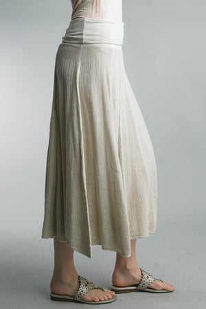 Washed Linen Cotton Blend Skirt