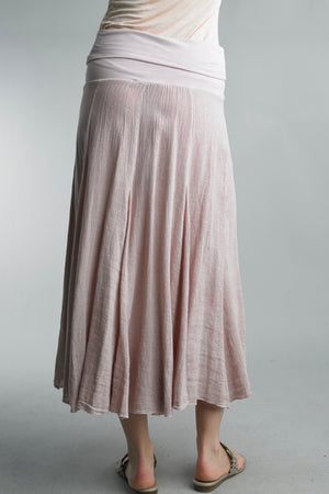 Washed Linen Cotton Blend Skirt