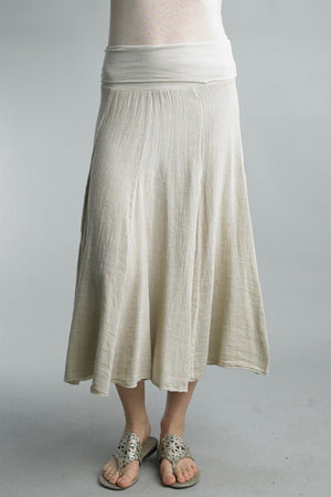 Washed Linen Cotton Blend Skirt