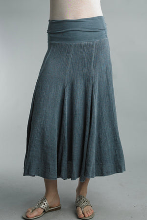 Washed Linen Cotton Blend Skirt