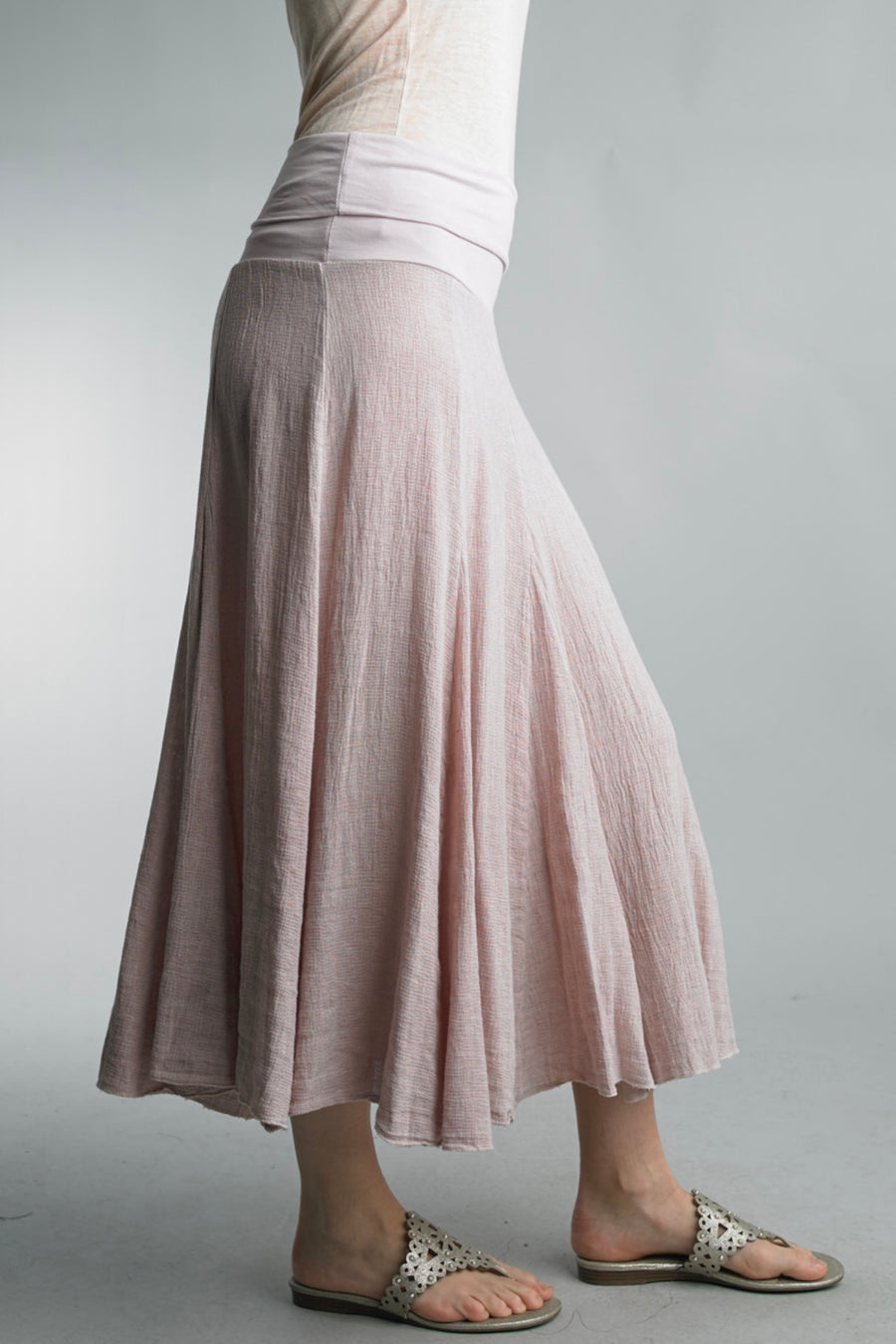 Washed Linen Cotton Blend Skirt