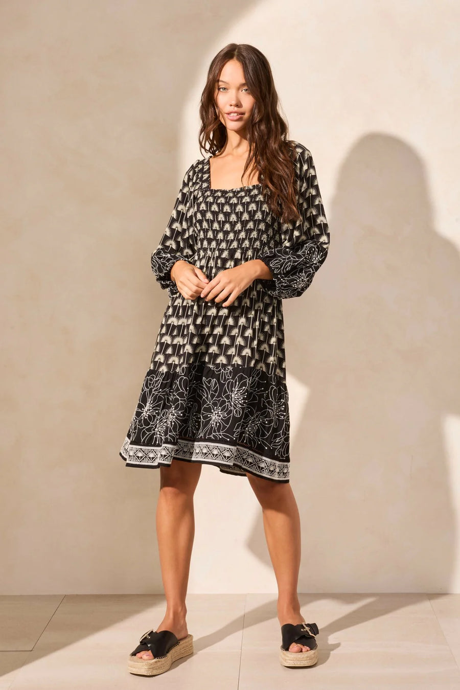 Wear-Two-Ways Embroidered Square-Neck Dress