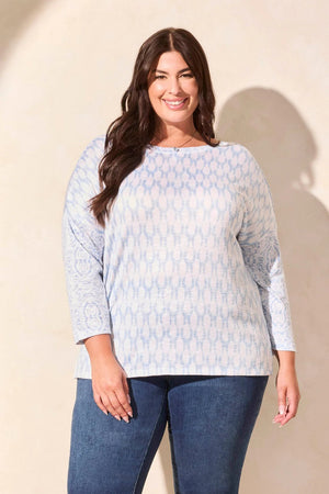 Patterned Two-Way Dolman Top