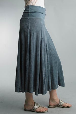 Washed Linen Cotton Blend Skirt