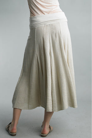 Washed Linen Cotton Blend Skirt