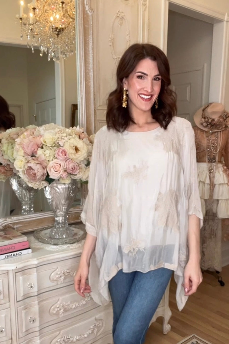 Grace Embroidered Silk Top