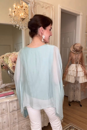 Grace Embroidered Silk Top