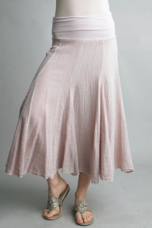 Washed Linen Cotton Blend Skirt