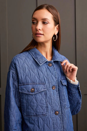 Chambray Quilted Shacket