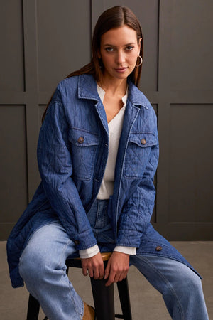 Chambray Quilted Shacket