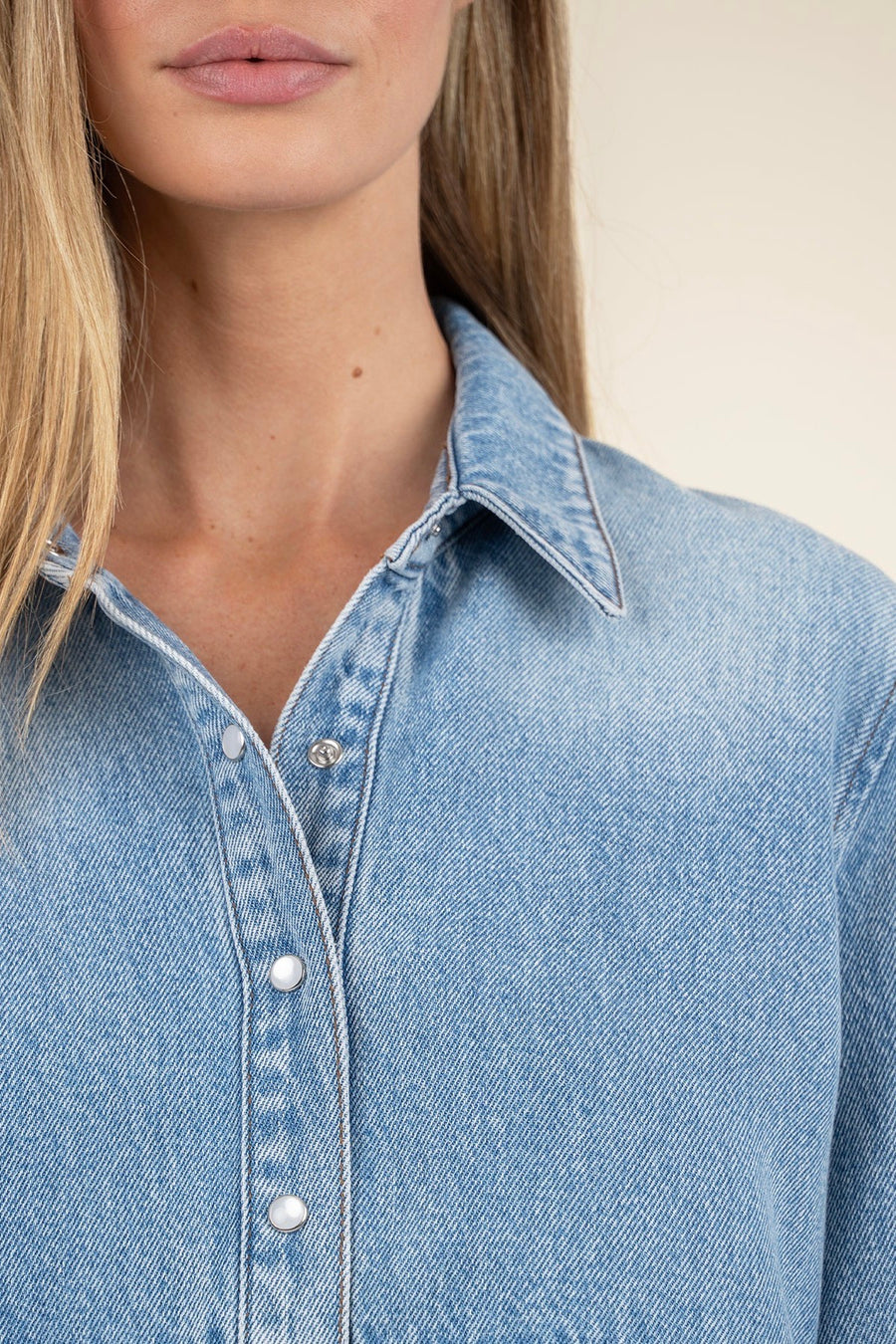 Denim Chambray Button Down Shirt