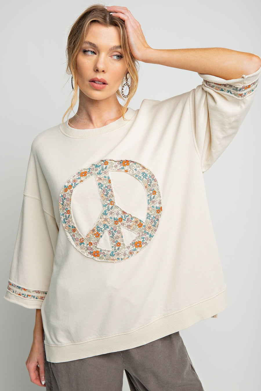 Mineral Washed Peace Pullover