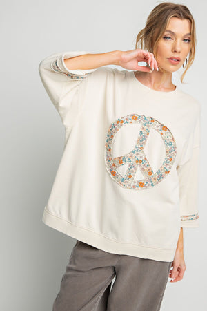 Mineral Washed Peace Pullover