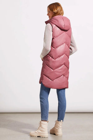 Rose Vegan Leather Puffer Vest