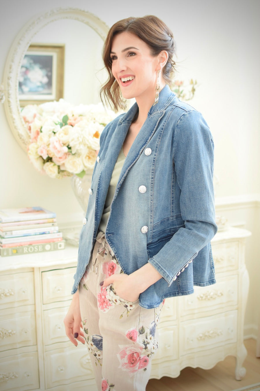 Dark Denim Double Breasted Jacket – Style Me Luxe
